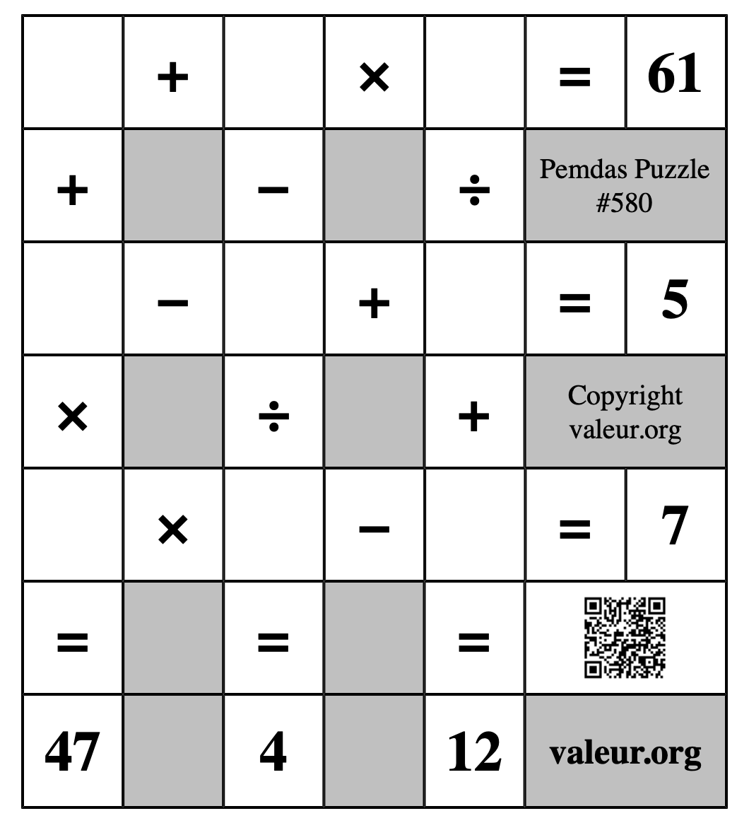 Pemdas Puzzle #580