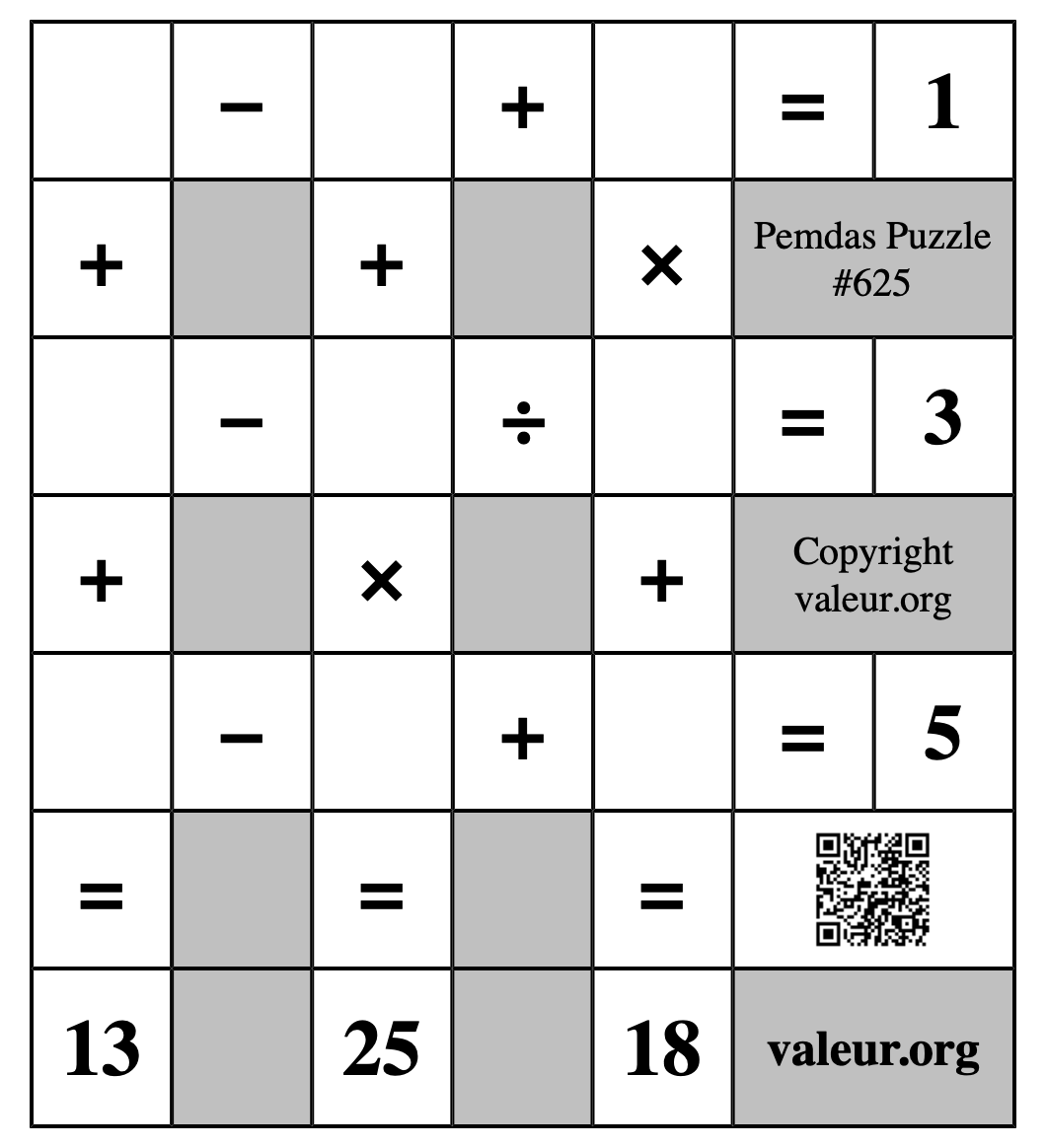 Pemdas Puzzle #625