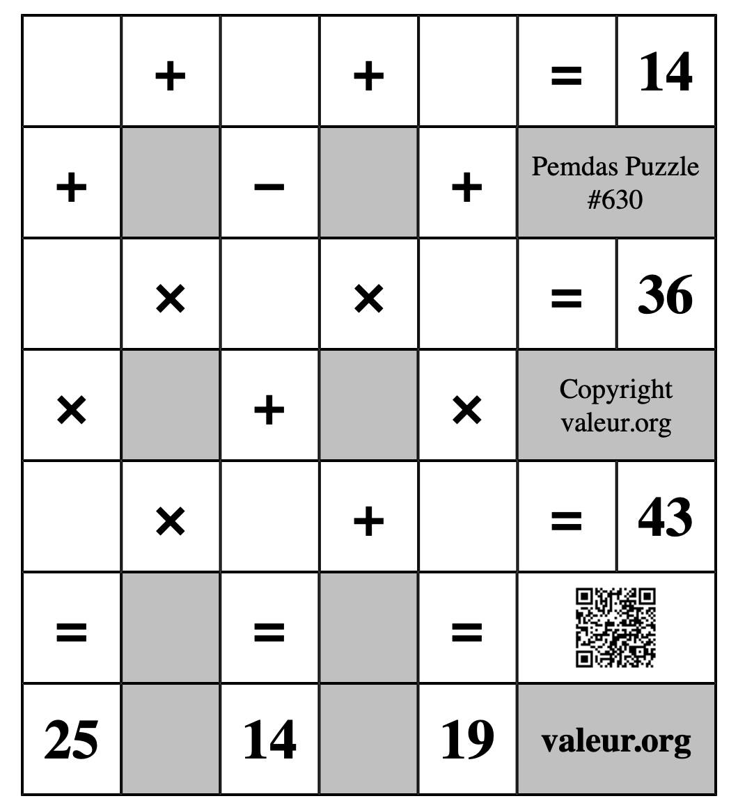 Pemdas Puzzle #630