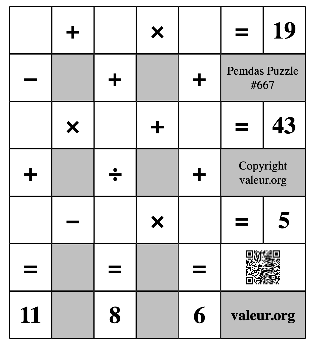 Pemdas Puzzle #667
