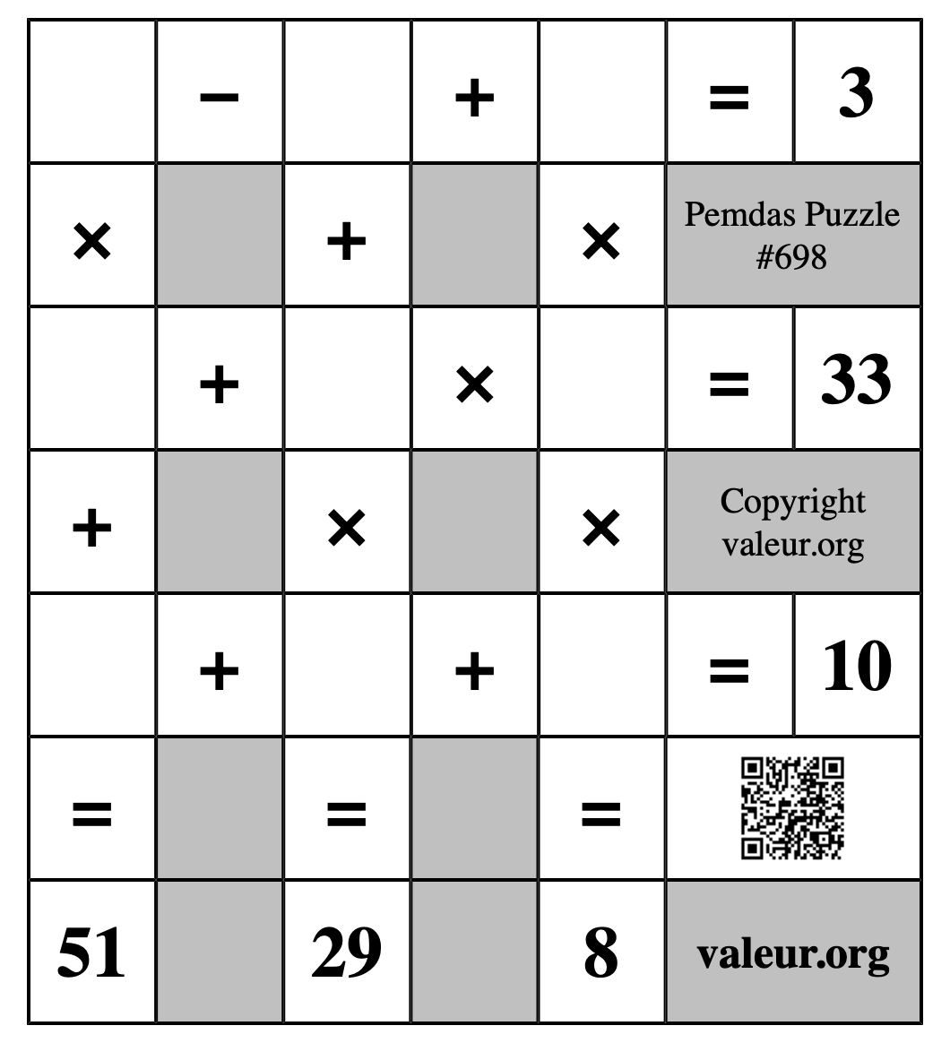 Pemdas Puzzle #698