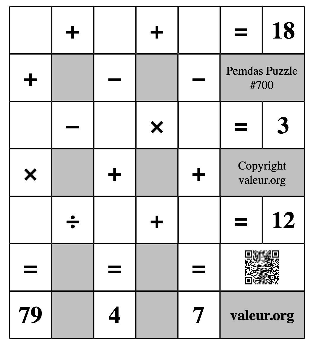Pemdas Puzzle #700