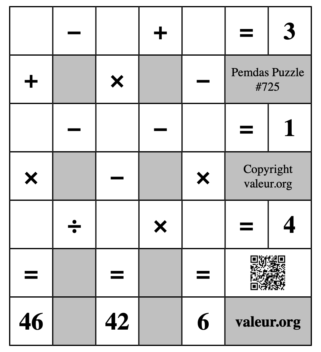 Pemdas Puzzle #725