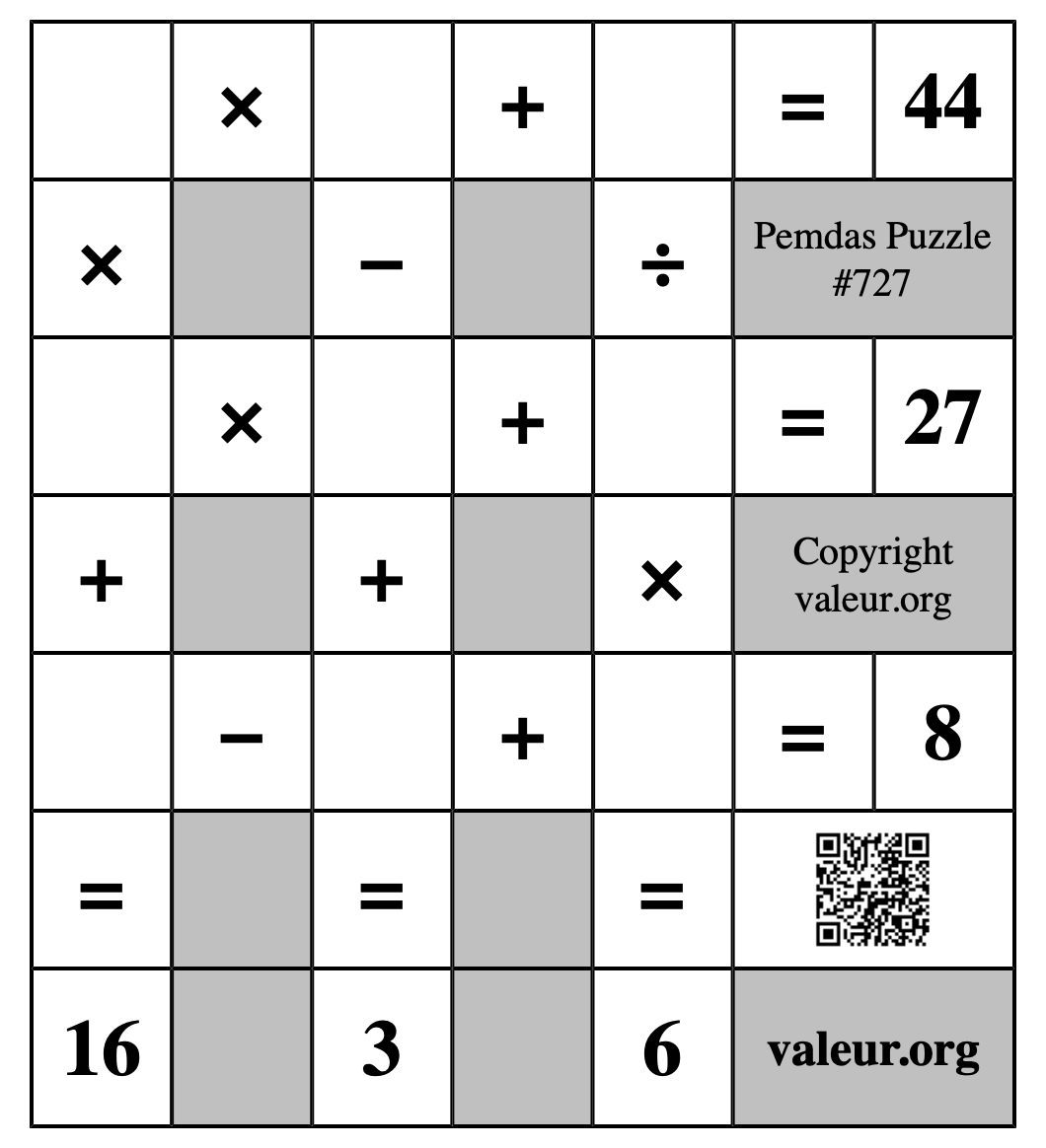 Pemdas Puzzle #727