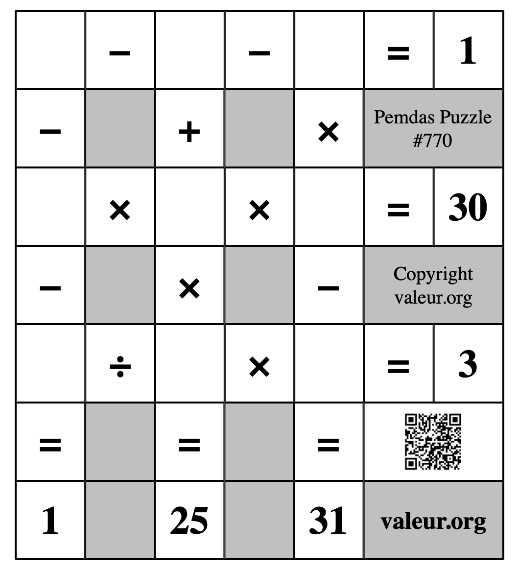 Pemdas Puzzle #770