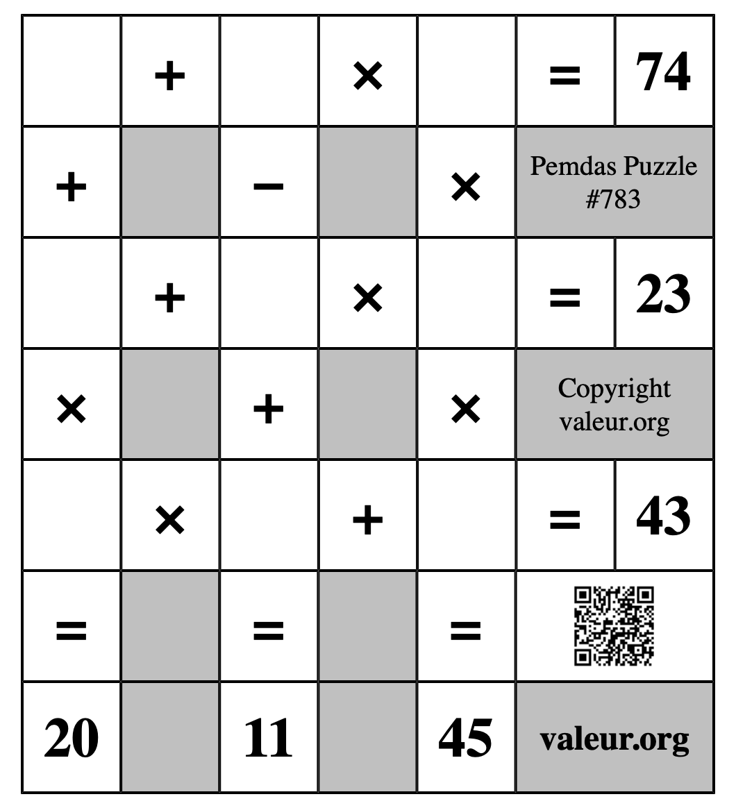 Pemdas Puzzle #783