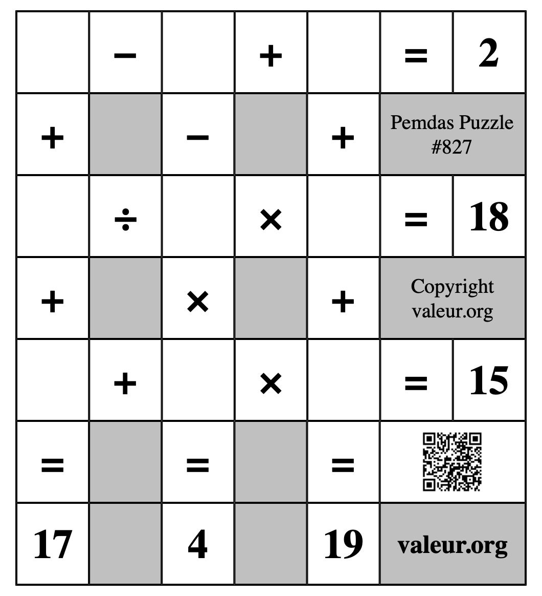 Pemdas Puzzle #827