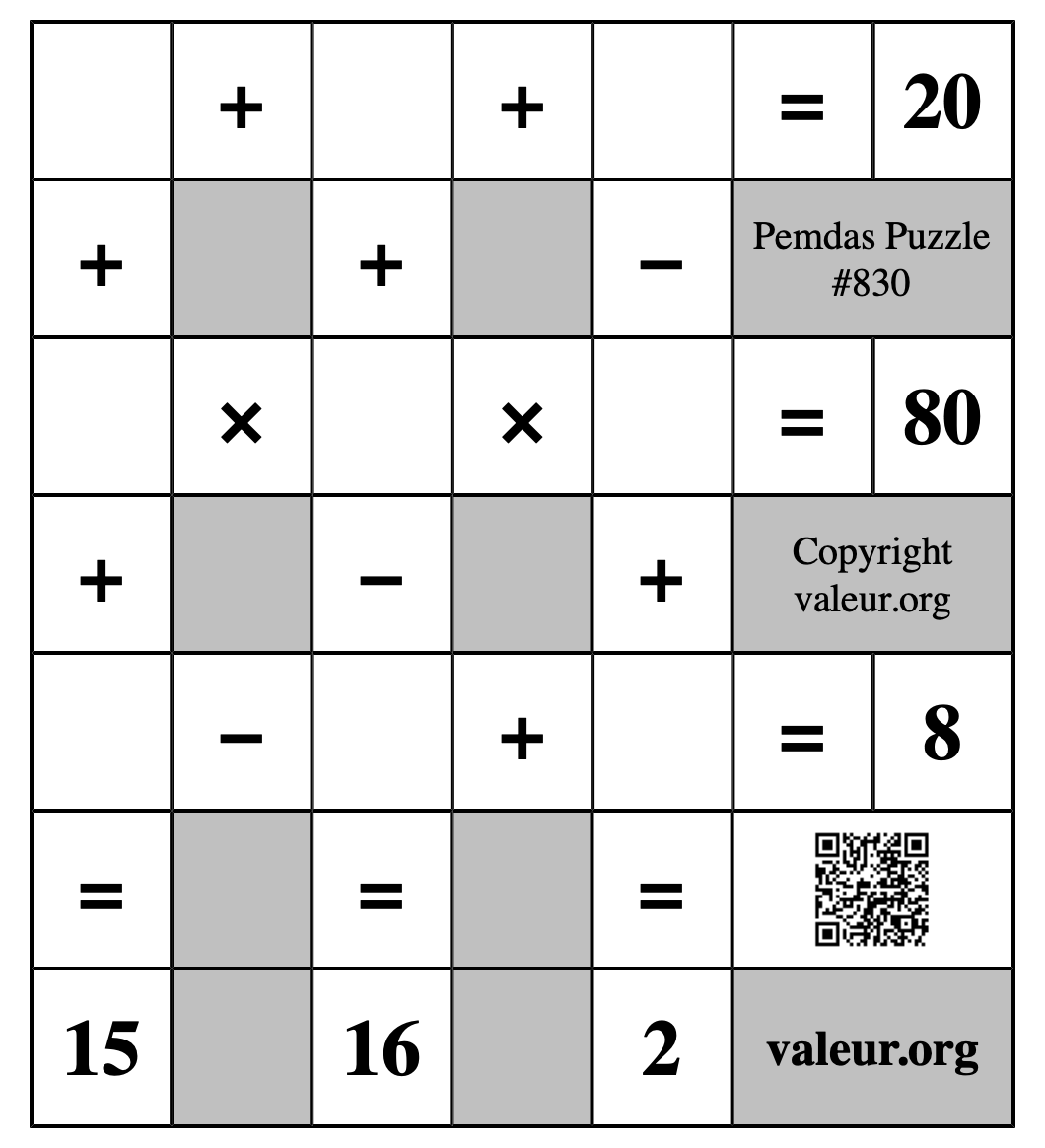 Pemdas Puzzle #830