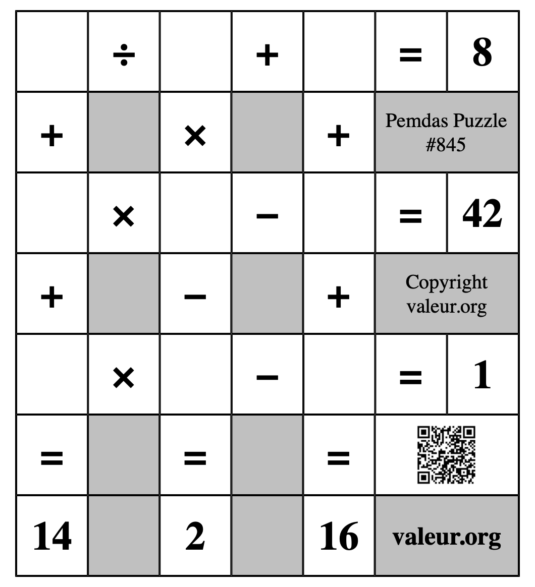 Pemdas Puzzle #845