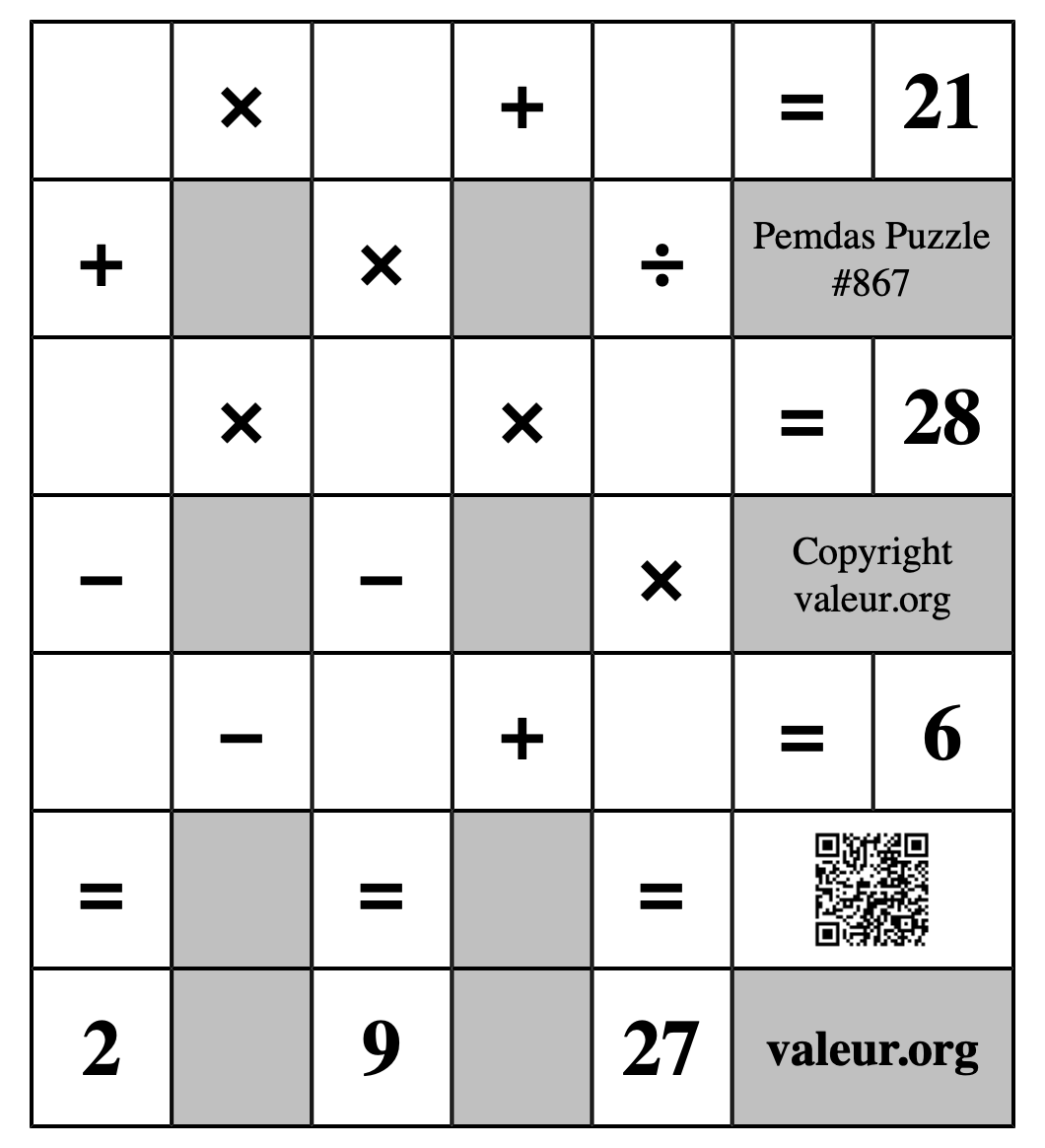 Pemdas Puzzle #867