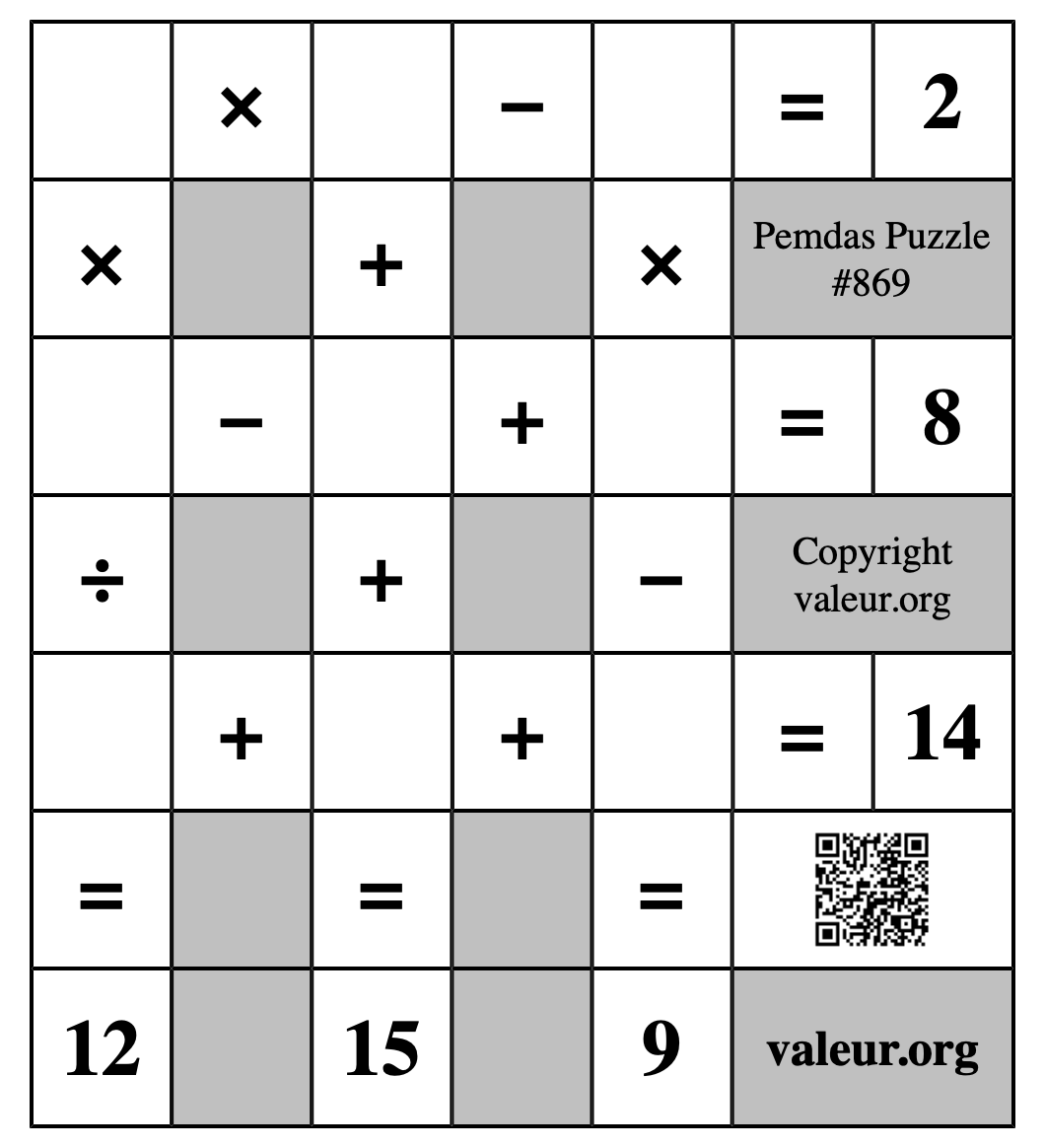 Pemdas Puzzle #869