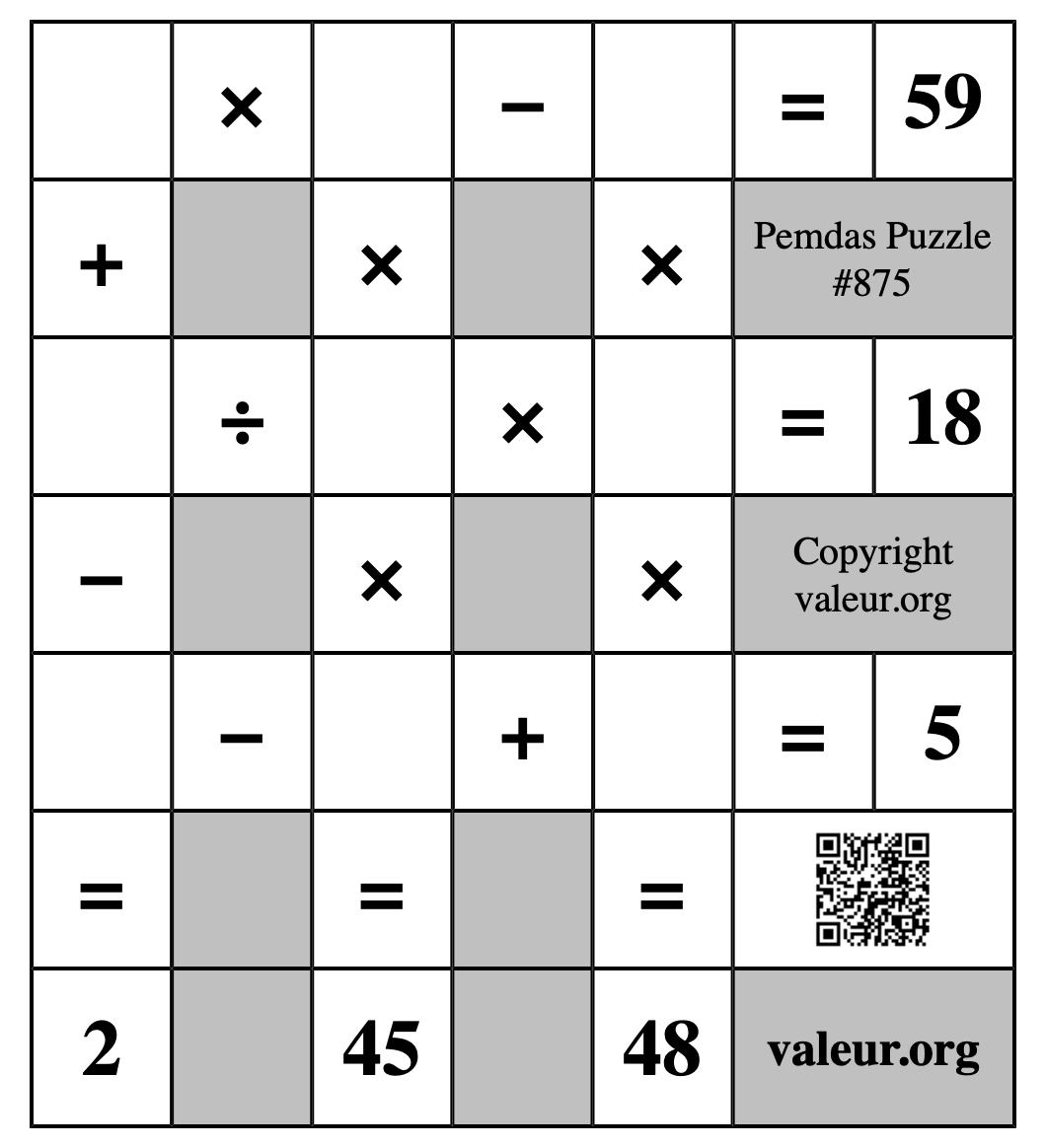 Pemdas Puzzle #875