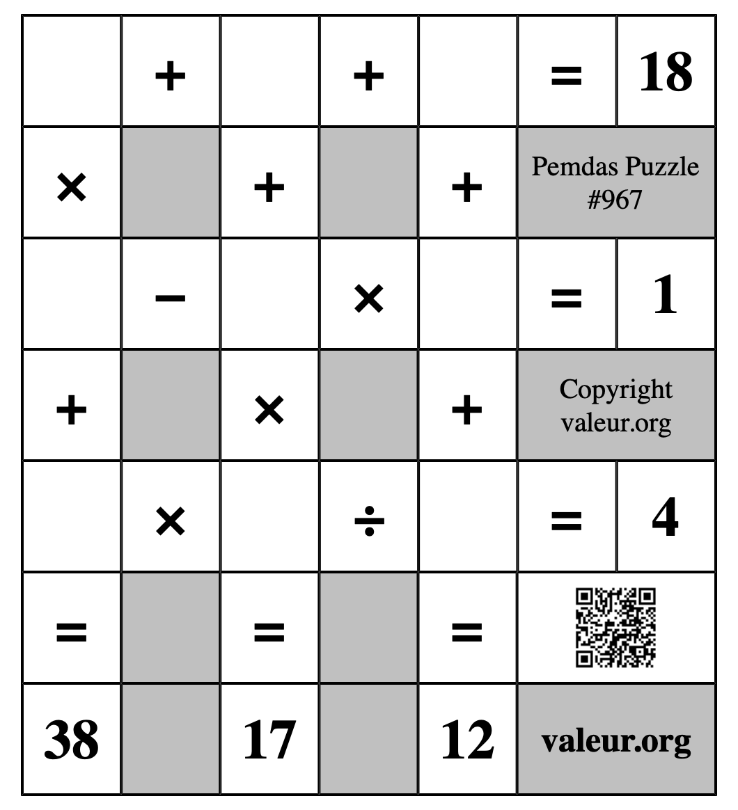 Pemdas Puzzle #967