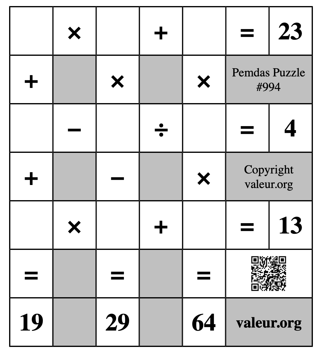 Pemdas Puzzle #994