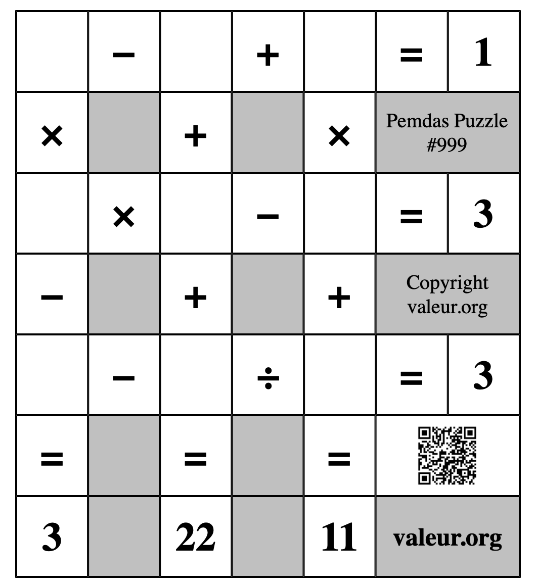 Pemdas Puzzle #999