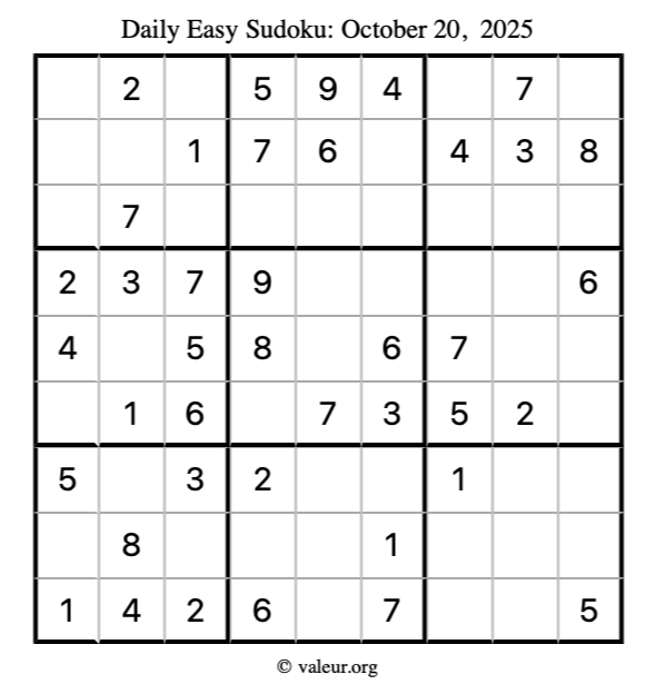 Live Sudoku - Easy Sudoku #205384