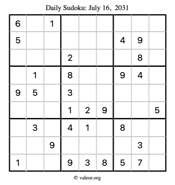 Daily Sudoku