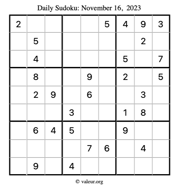 Daily Sudoku