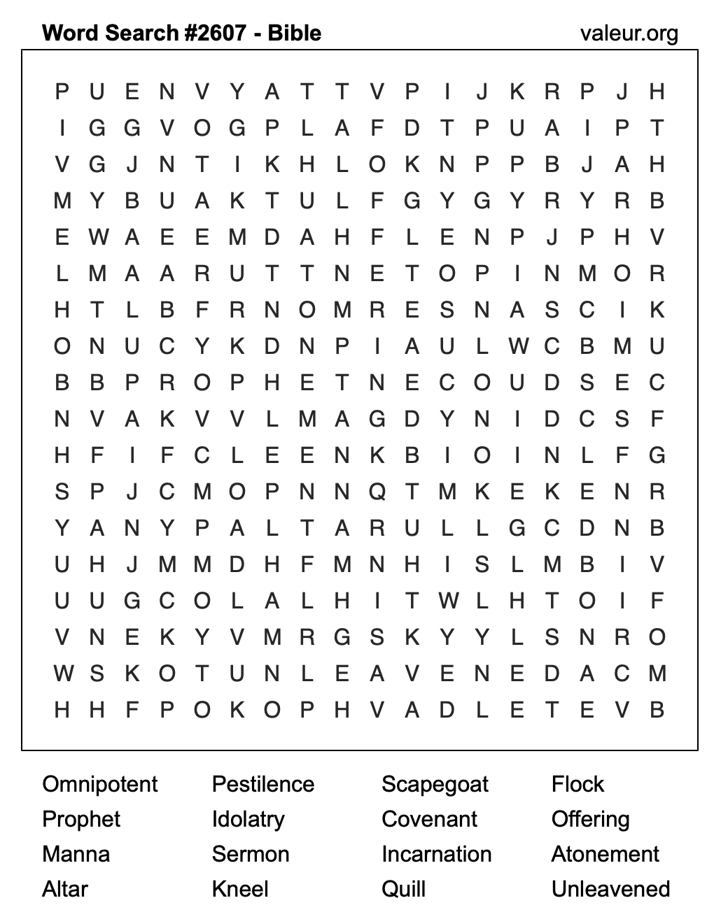 Bible Word Search Puzzle #2607