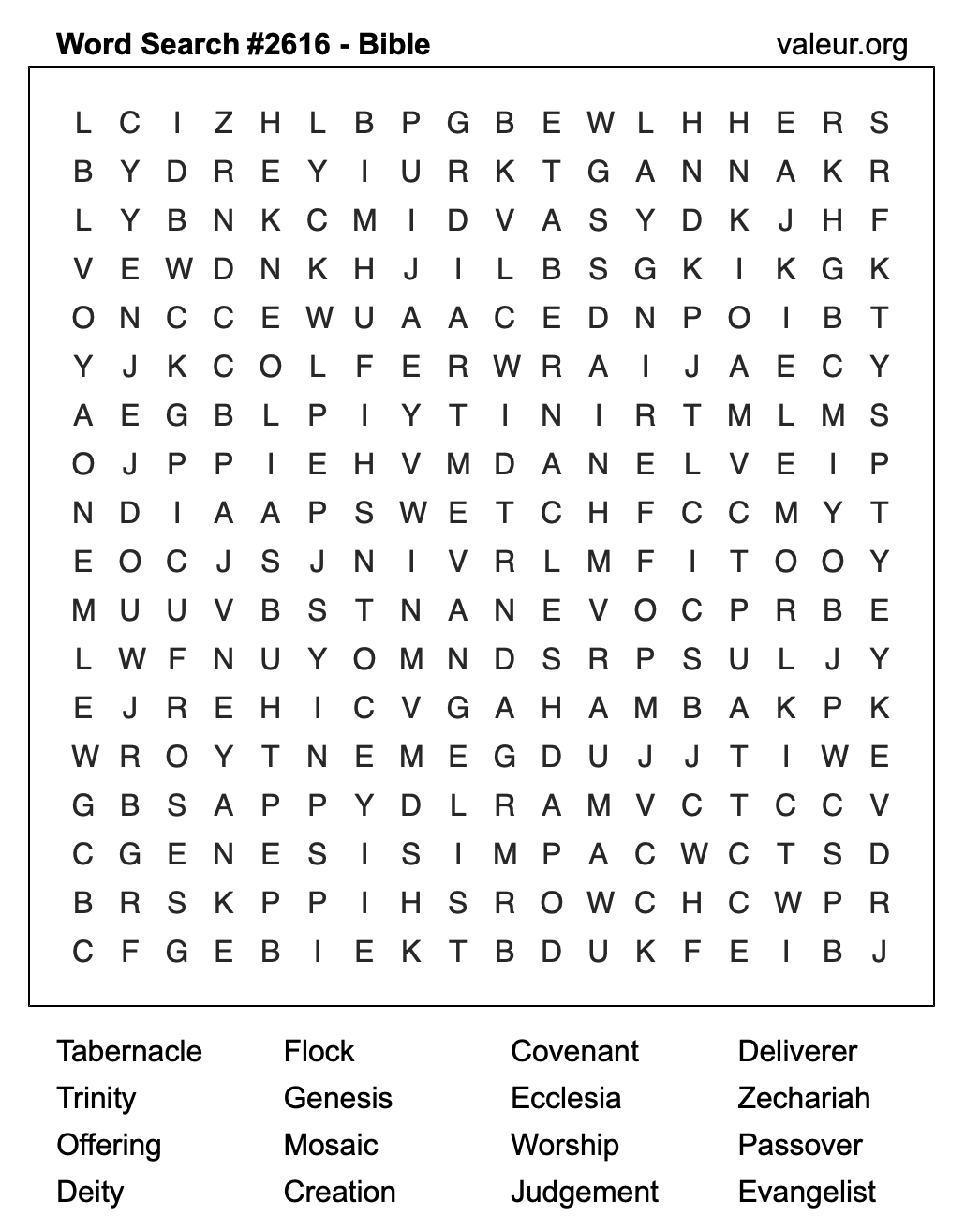 Bible Word Search Puzzle #2616
