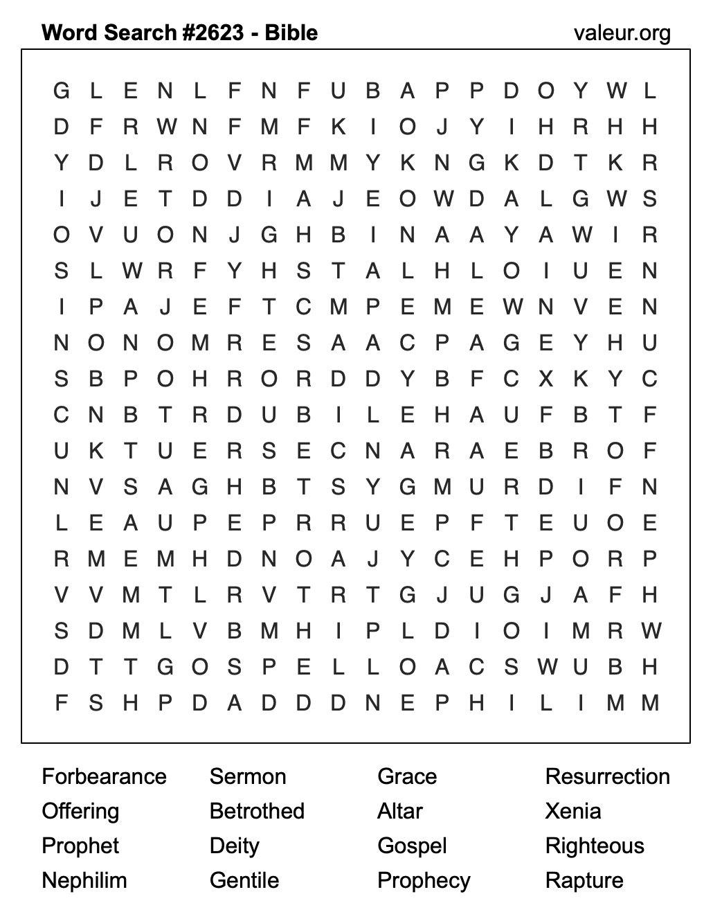 Bible Word Search Puzzle #2623