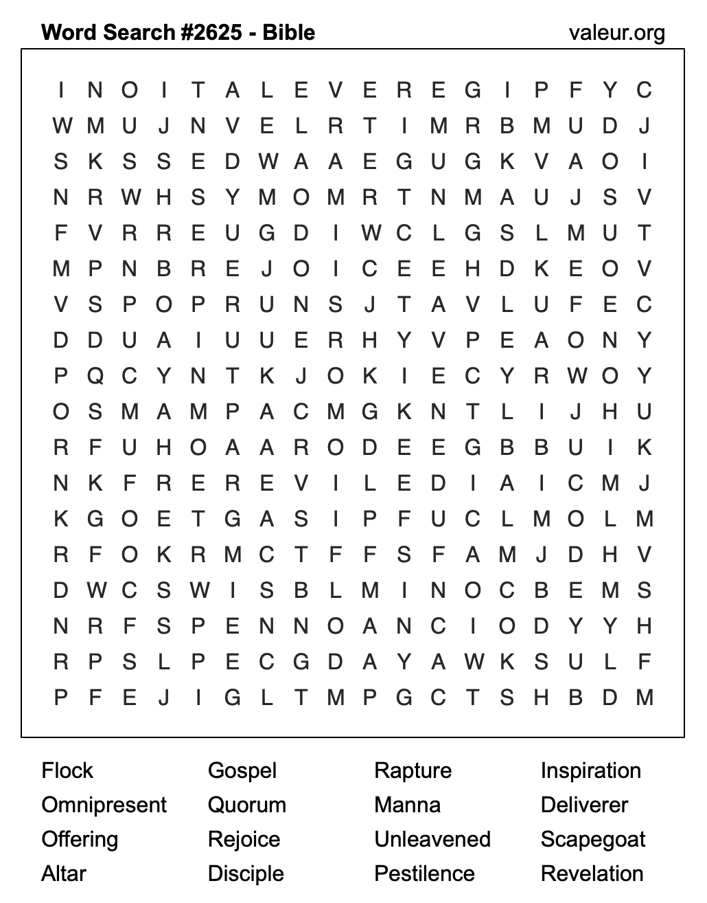 Bible Word Search Puzzle #2625