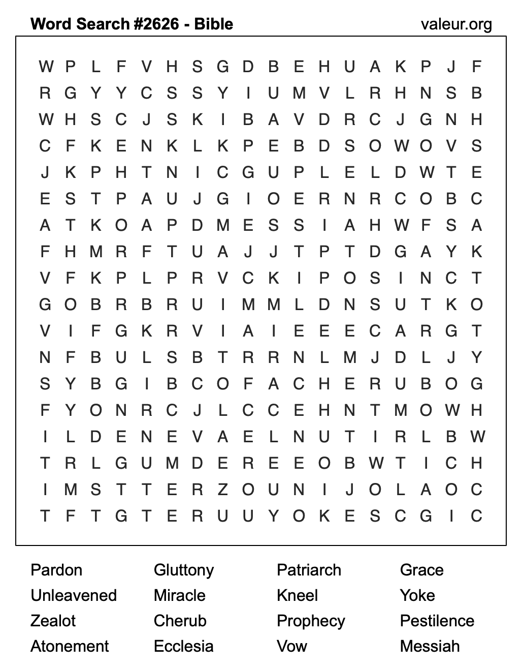 Bible Word Search Puzzle #2626