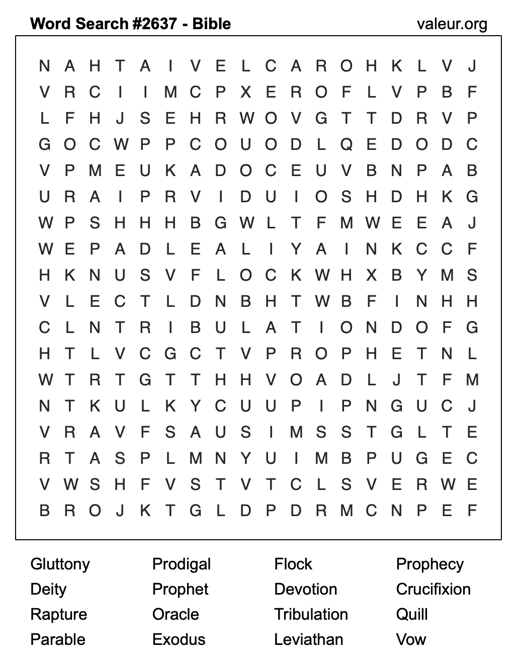 Bible Word Search Puzzle #2637