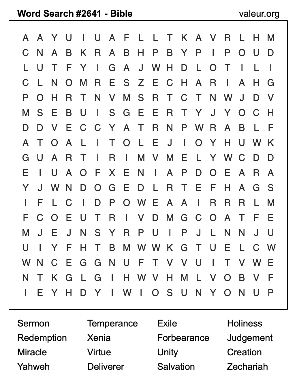 Bible Word Search Puzzle #2641