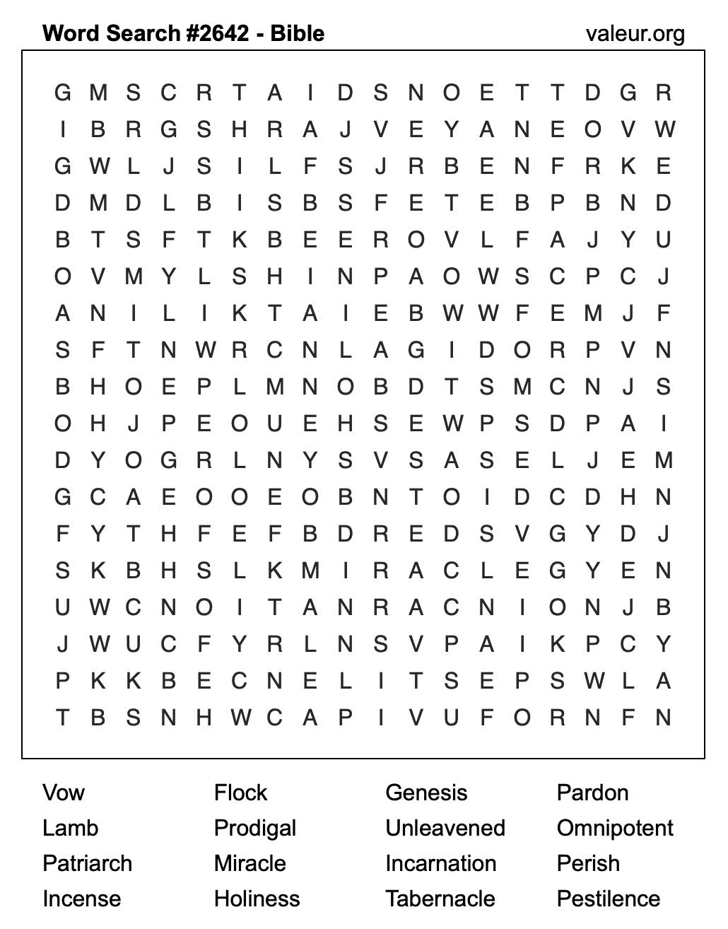 Bible Word Search Puzzle #2642