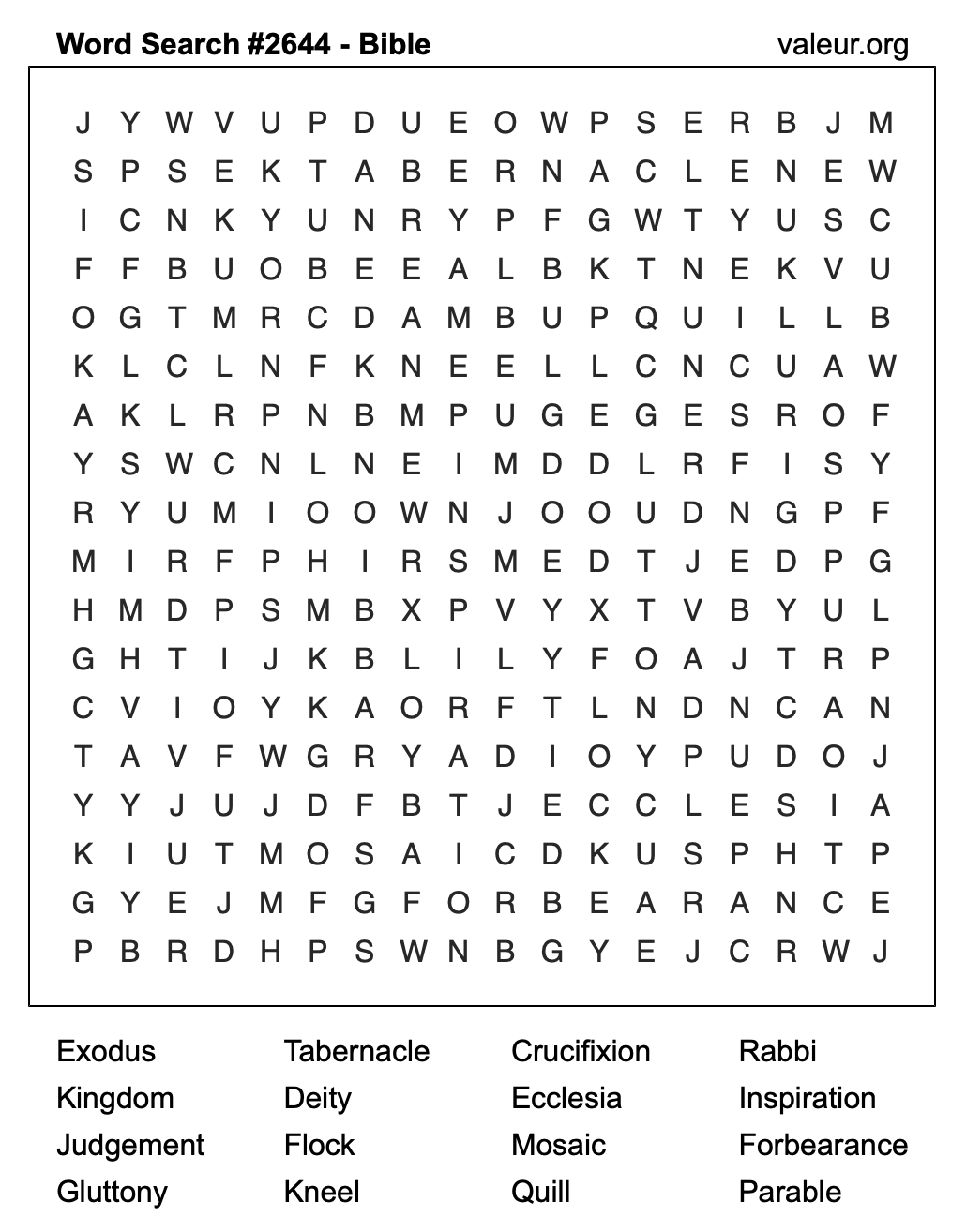 Bible Word Search Puzzle #2644