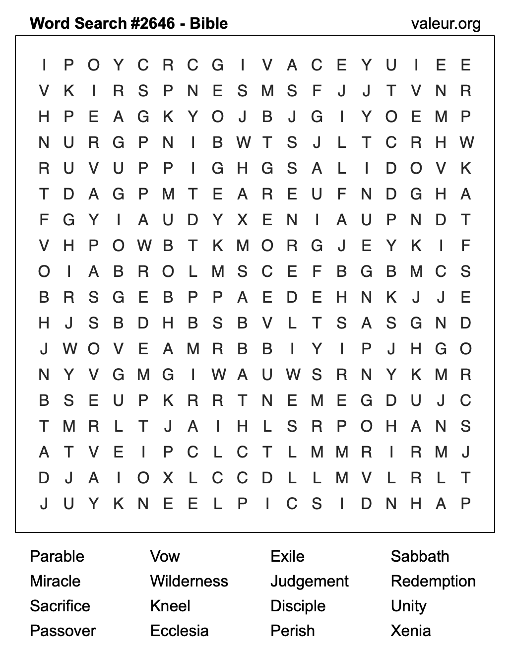 Bible Word Search Puzzle #2646