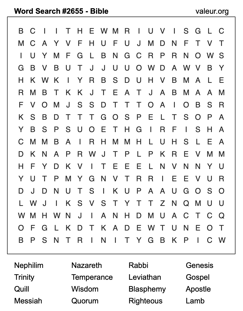 Bible Word Search Puzzle #2655