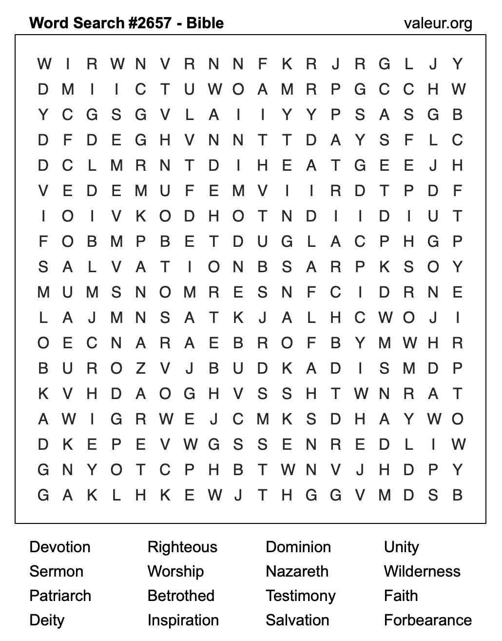 Bible Word Search Puzzle #2657