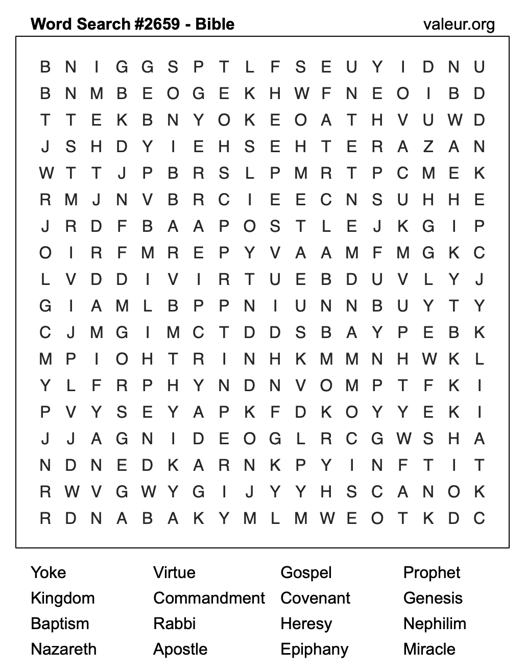 Bible Word Search Puzzle #2659