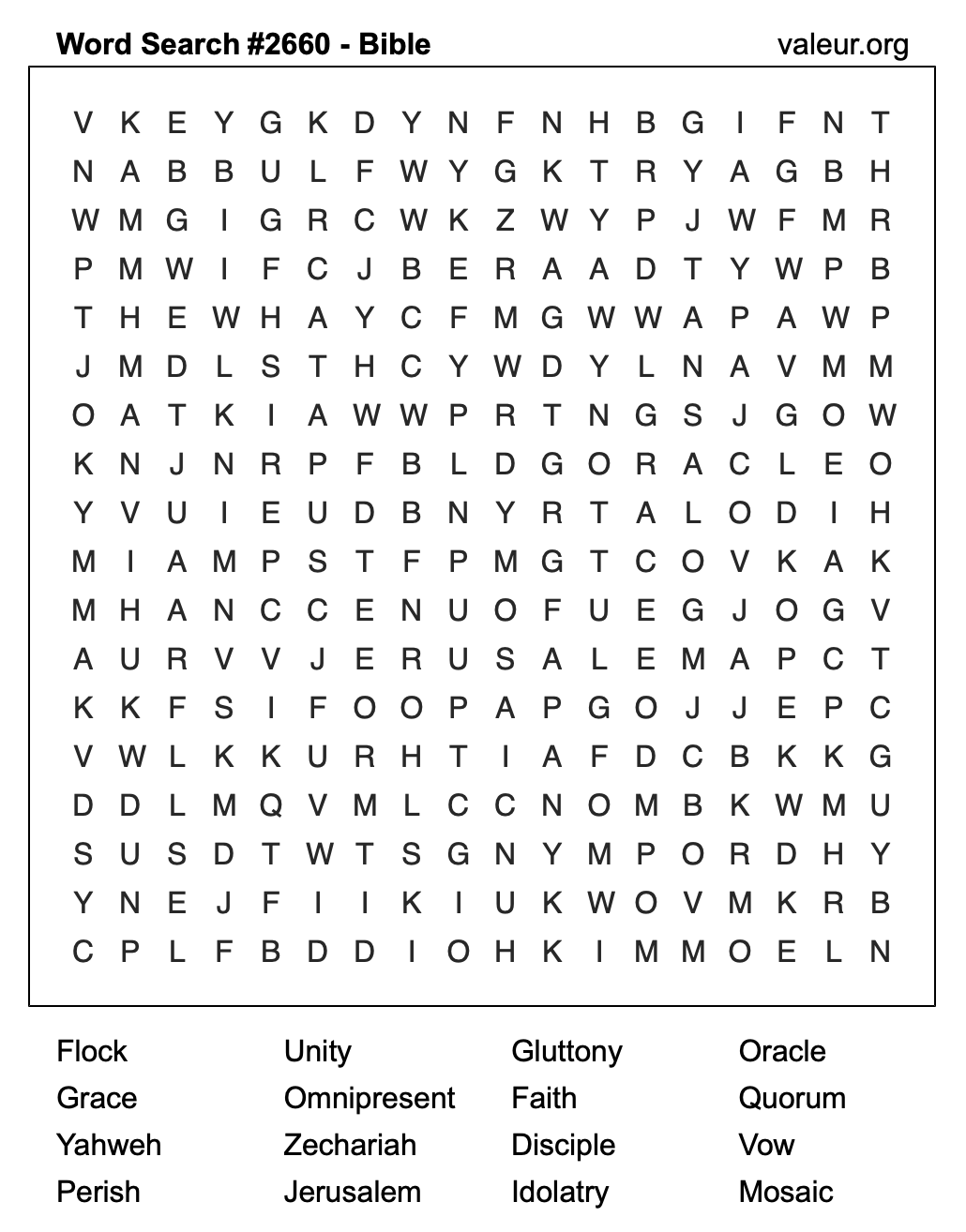 Bible Word Search Puzzle #2660