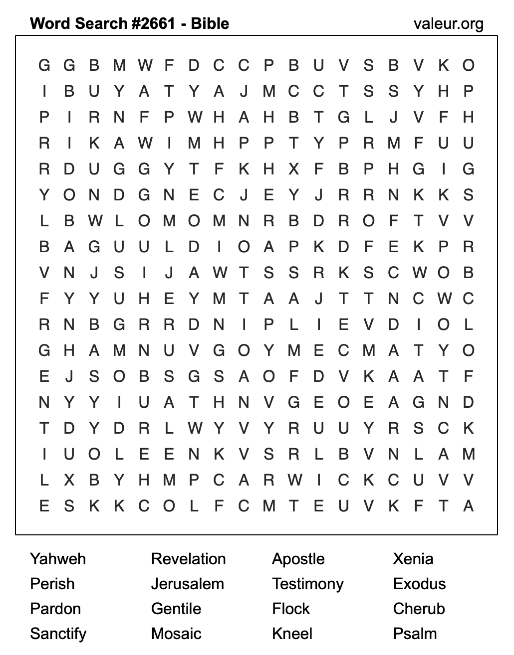 Bible Word Search Puzzle #2661