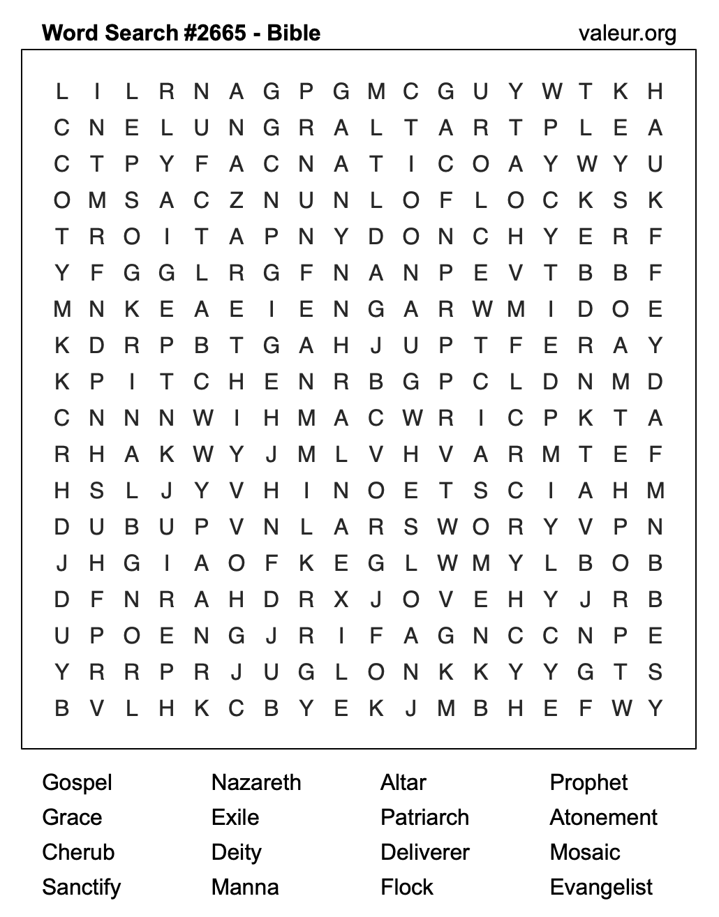 Bible Word Search Puzzle #2665