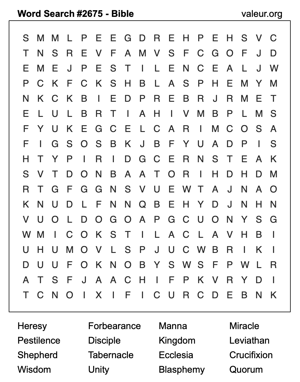 Bible Word Search Puzzle #2675