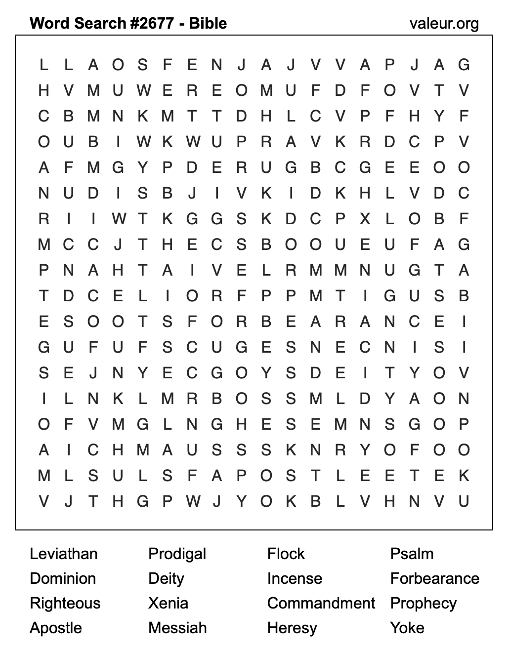 Bible Word Search Puzzle #2677