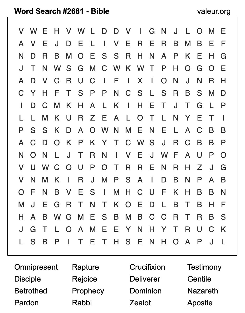 Bible Word Search Puzzle #2681