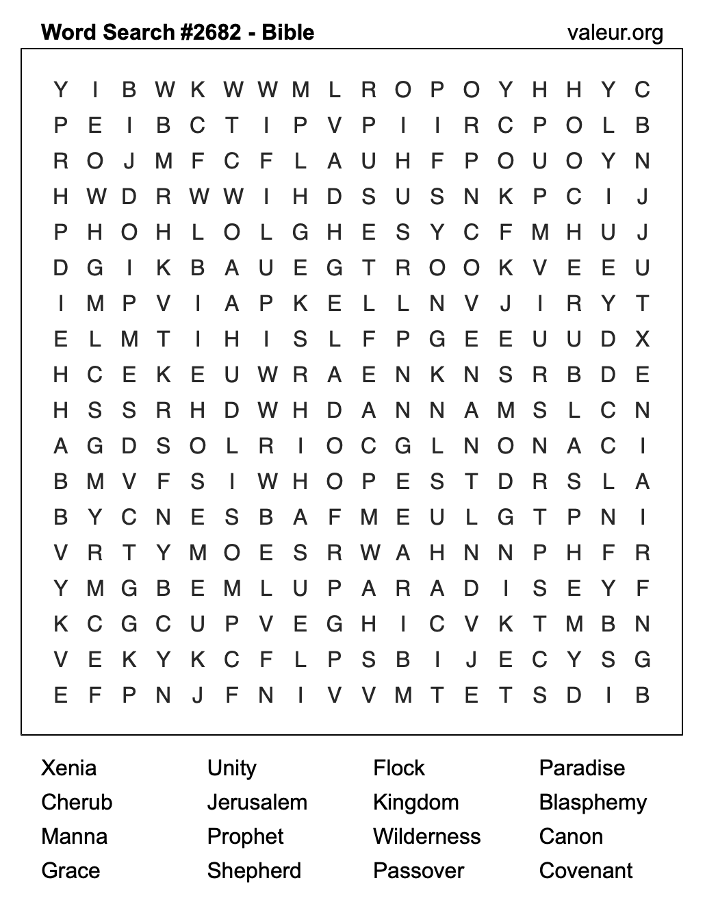 Bible Word Search Puzzle #2682