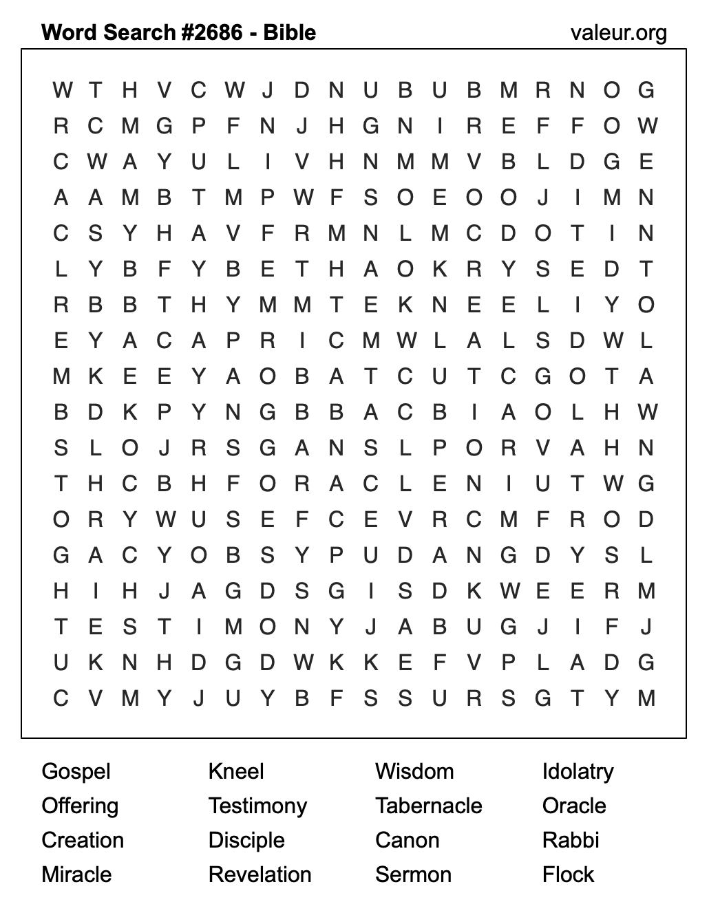 Bible Word Search Puzzle #2686