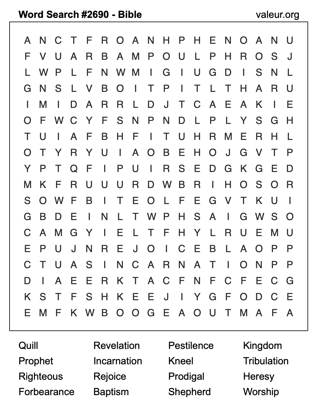 Bible Word Search Puzzle #2690