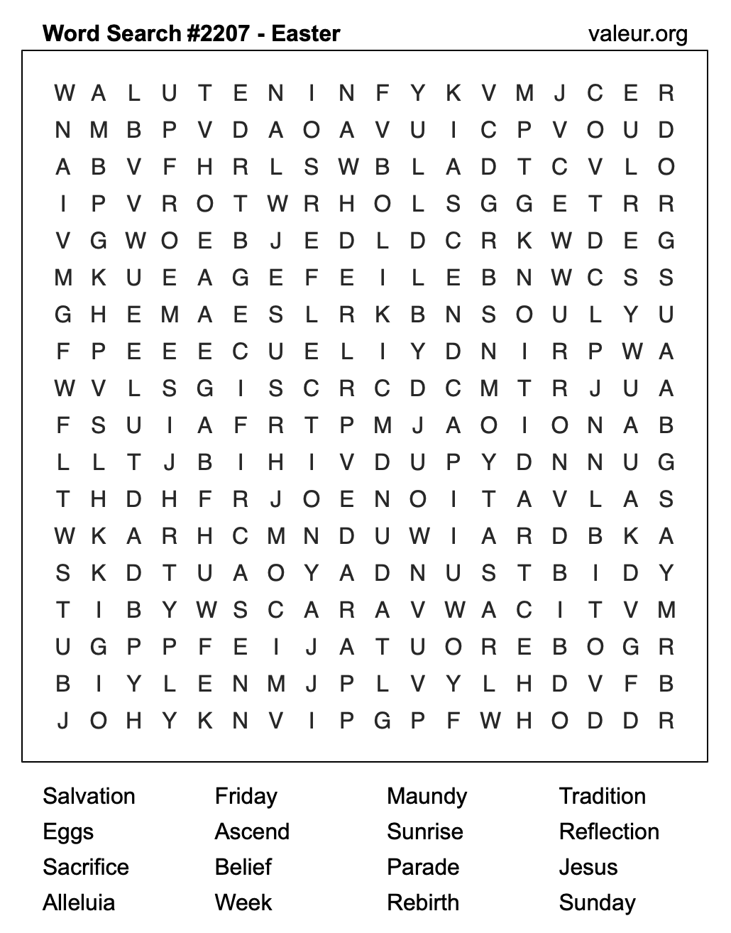 Easter Word Search Puzzle #2207 Easter Word Search Puzzle #2207