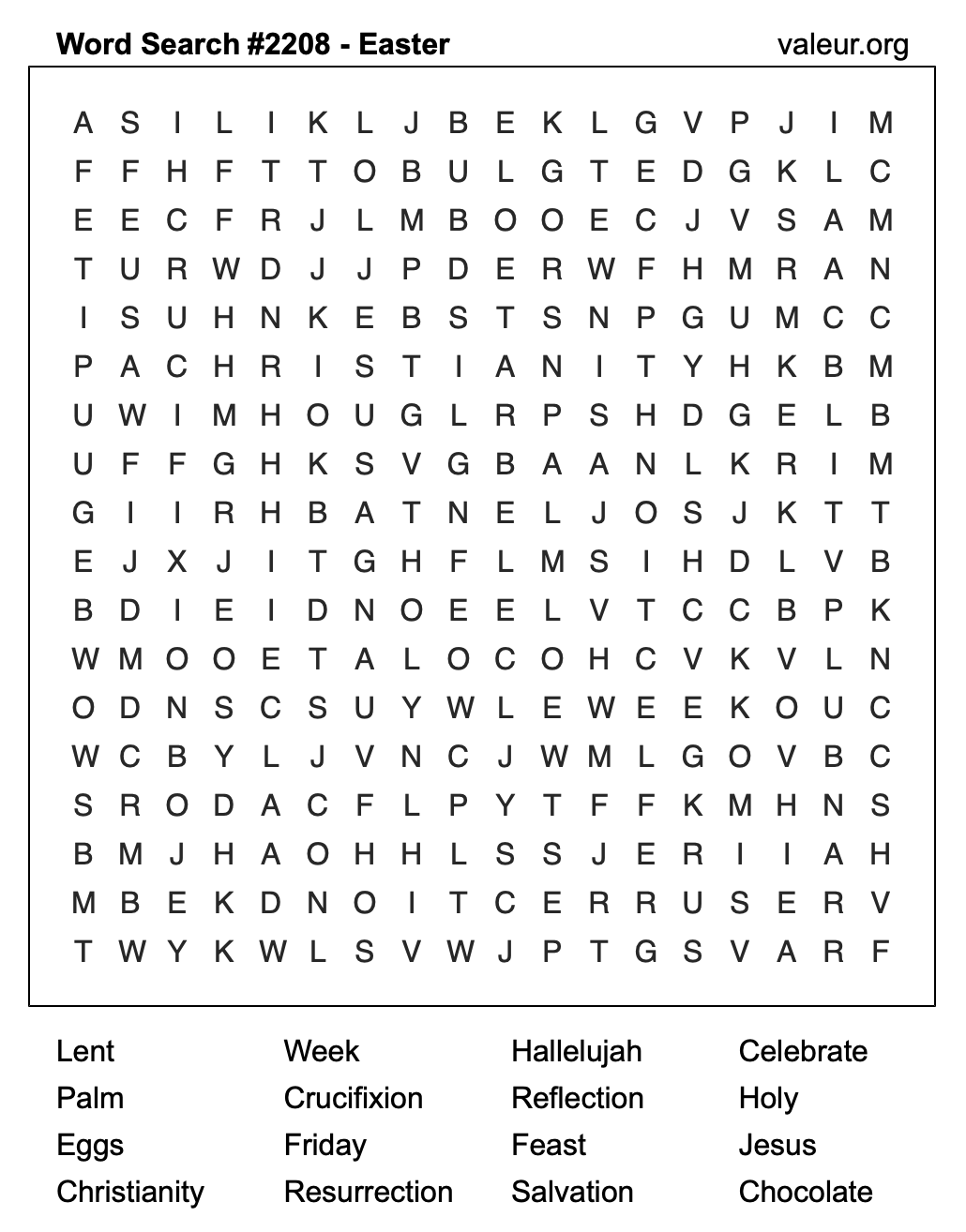 Easter Word Search Puzzle #2208 Easter Word Search Puzzle #2208