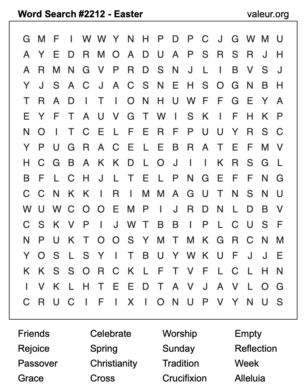 Easter Word Search Puzzle #2212 Easter Word Search Puzzle #2212