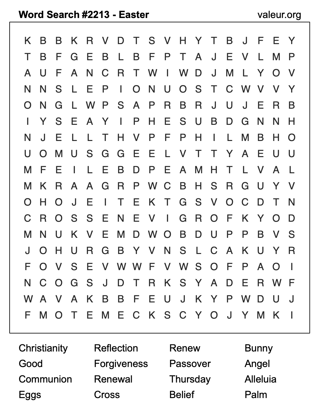 Easter Word Search Puzzle #2213 Easter Word Search Puzzle #2213