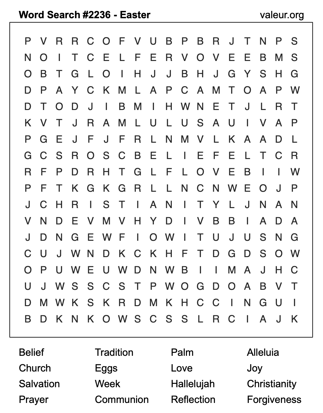 Easter Word Search Puzzle #2236 Easter Word Search Puzzle #2236