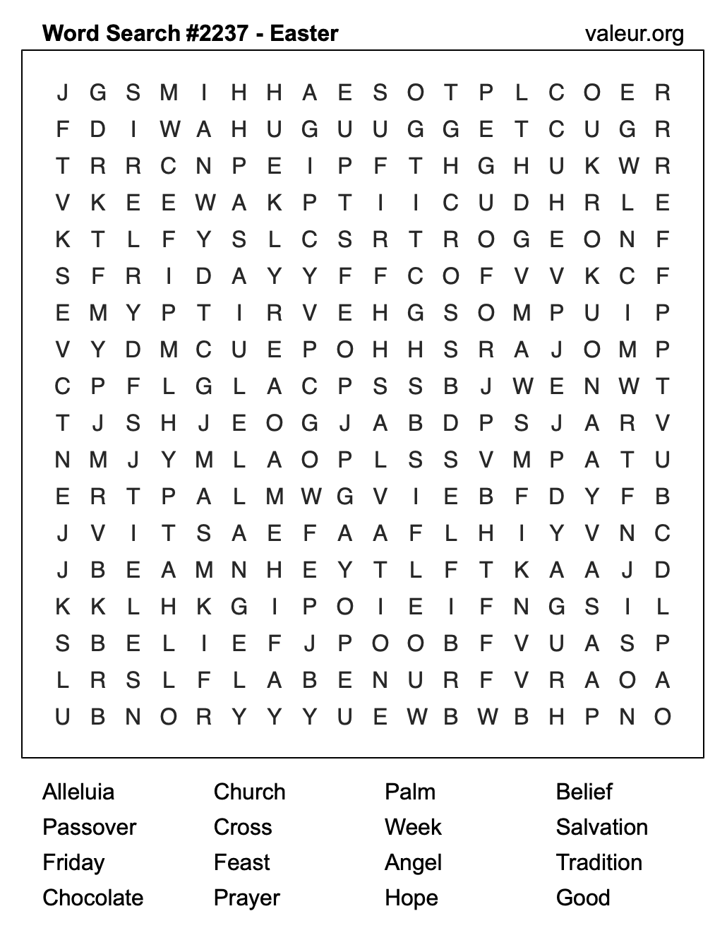 Easter Word Search Puzzle #2237 Easter Word Search Puzzle #2237